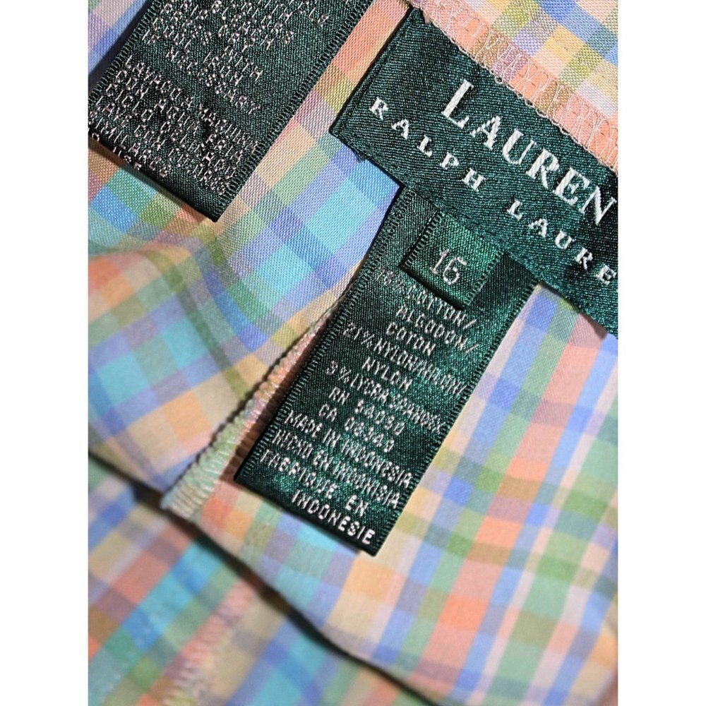 Ralph Lauren - Slim Crop Pants in Preppy Micro-Plaid, Geek Style - size 16 XL - Picture 2 of 9